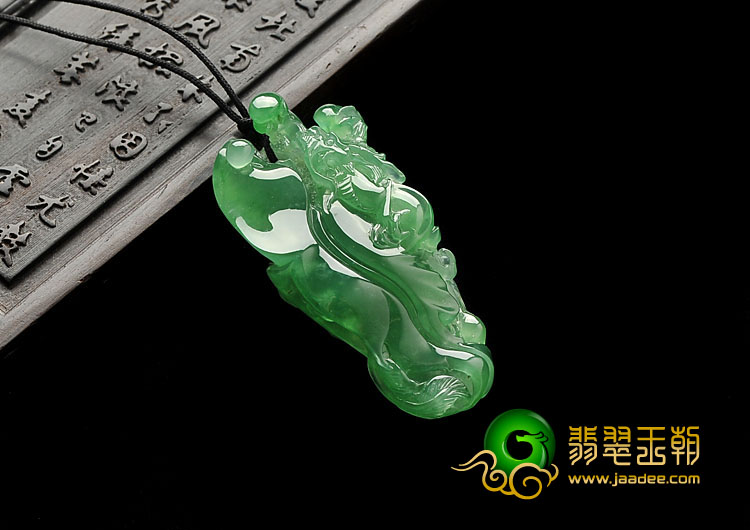 冰种阳绿满绿缅甸翡翠A货事事如意挂件