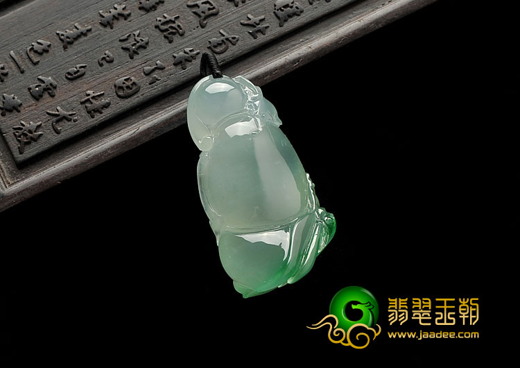 冰种晴水飘翠缅甸翡翠A货连升三级挂件