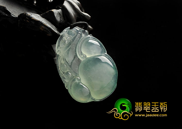 冰玻种晴水飘花缅甸翡翠A货福禄寿挂件
