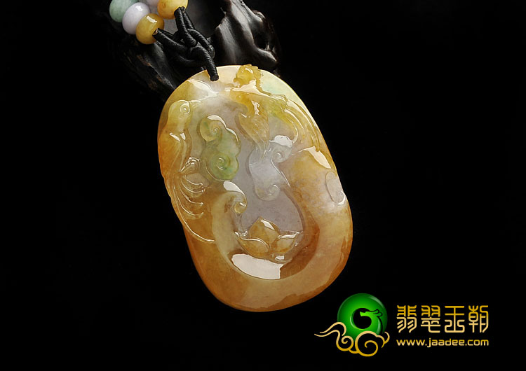 糯冰种三彩缅甸翡翠A货双喜临门挂件