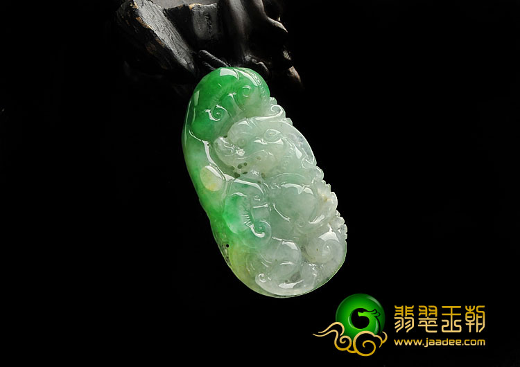 糯冰种黄加绿缅甸翡翠A货事事如意挂件