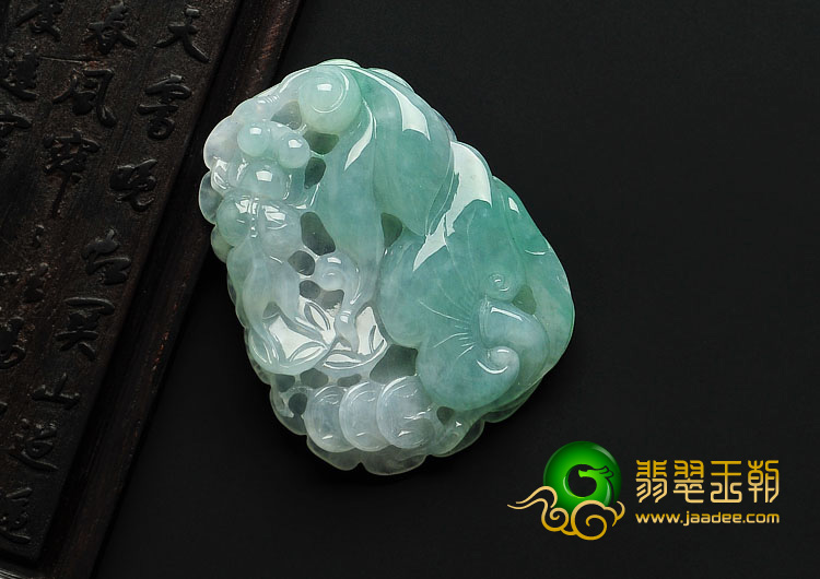 冰种晴水缅甸翡翠A货金玉满堂挂件