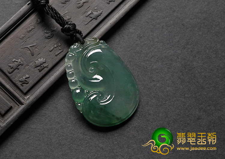 冰种晴水飘翠缅甸翡翠A货如意寿挂件