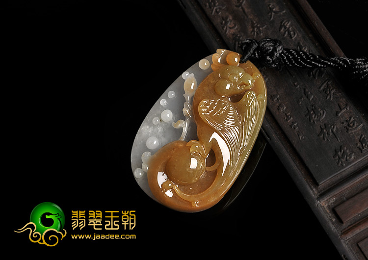 糯冰种褐黄翡缅甸翡翠A货英明神武挂件