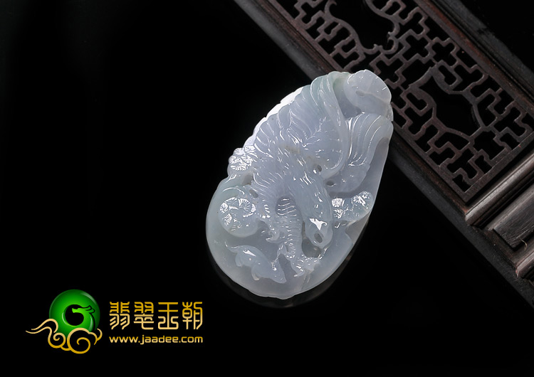 糯冰种紫罗兰略飘花缅甸翡翠A货大展宏图挂件
