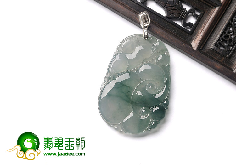 冰种晴水缅甸翡翠A货吉祥如意挂件