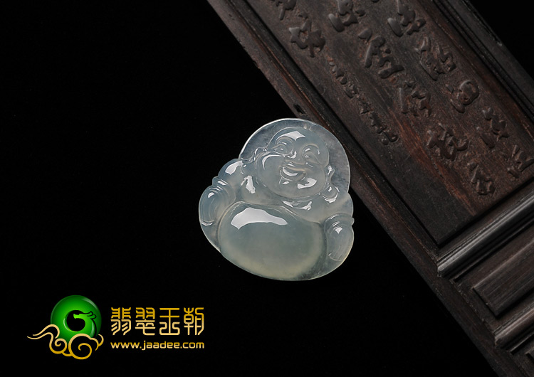 冰种淡晴水缅甸翡翠A货玉佛挂件