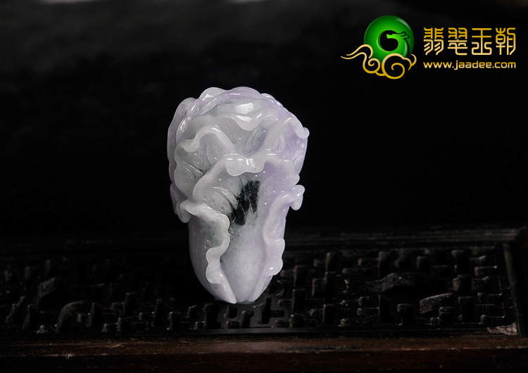 糯冰种紫罗兰缅甸翡翠A货白菜挂件