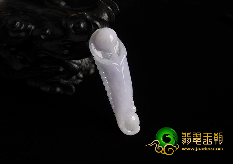 糯冰种淡紫罗兰缅甸翡翠A货玉兰花挂件