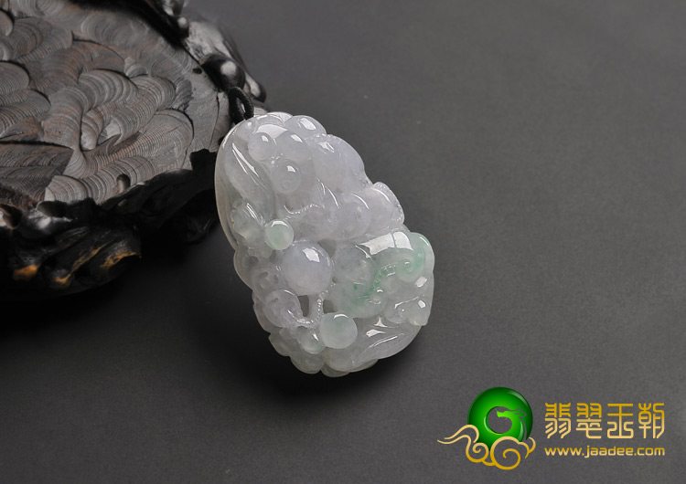 糯冰种晴水缅甸翡翠A货金玉满堂挂件