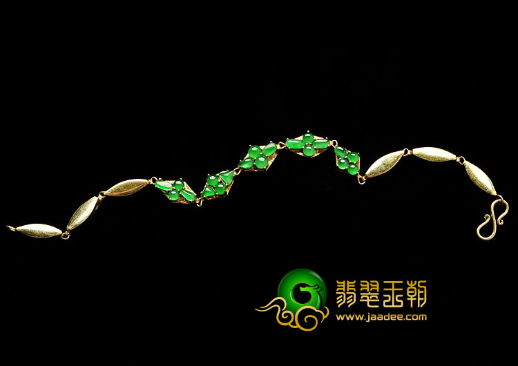 冰玻种阳绿满绿缅甸翡翠A货手链面