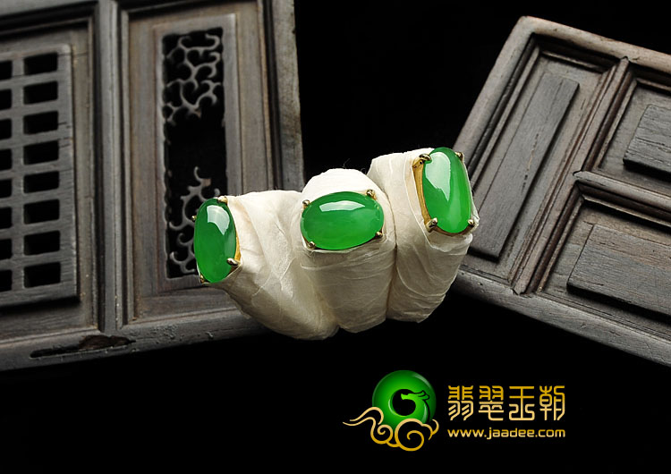 冰玻种黄秧绿满绿缅甸翡翠A货戒面（一批走）