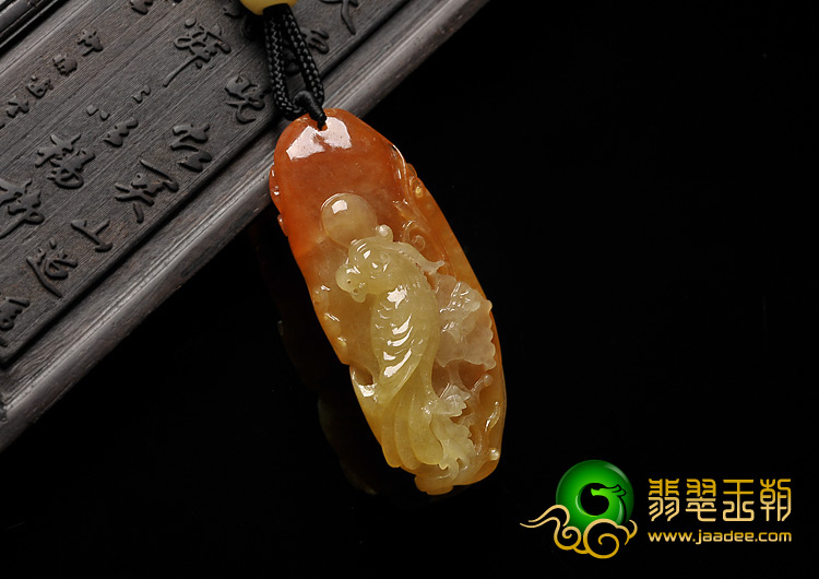 糯冰种红黄翡缅甸翡翠A货英明神武挂件
