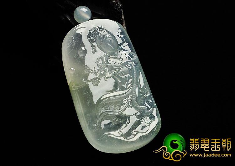 冰种晴水缅甸翡翠A货踏雪寻梅挂件