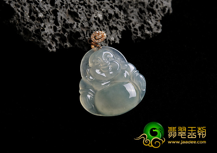 冰种晴水缅甸翡翠A货玉佛挂件