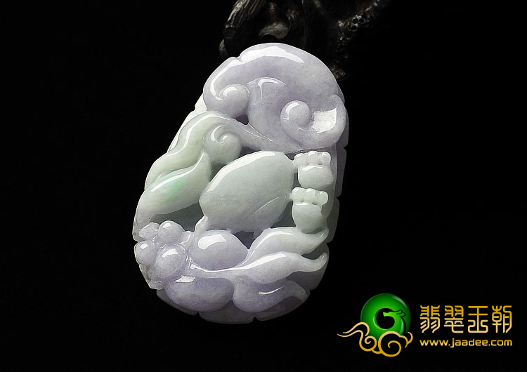 糯冰种紫罗兰缅甸翡翠A货年年有余挂件