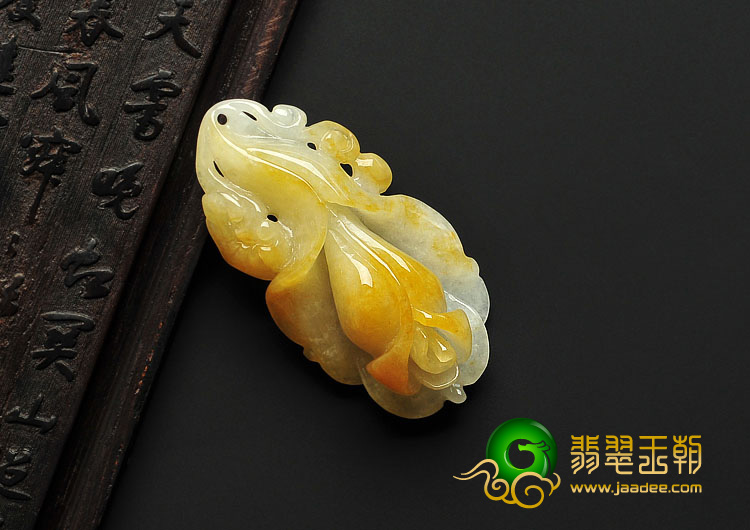 糯冰种黄翡缅甸翡翠A货玉兰花挂件
