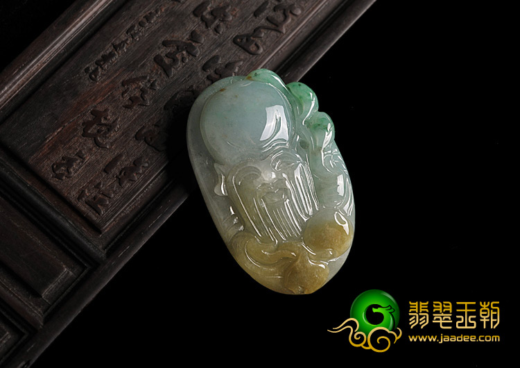 糯冰种三彩缅甸翡翠A货寿星头挂件