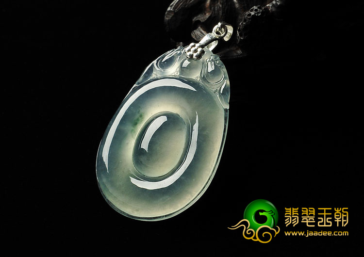 冰种晴水缅甸翡翠A货福在眼前挂件