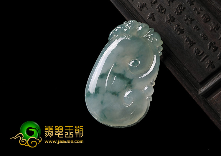 糯冰种飘花缅甸翡翠A货如意挂件