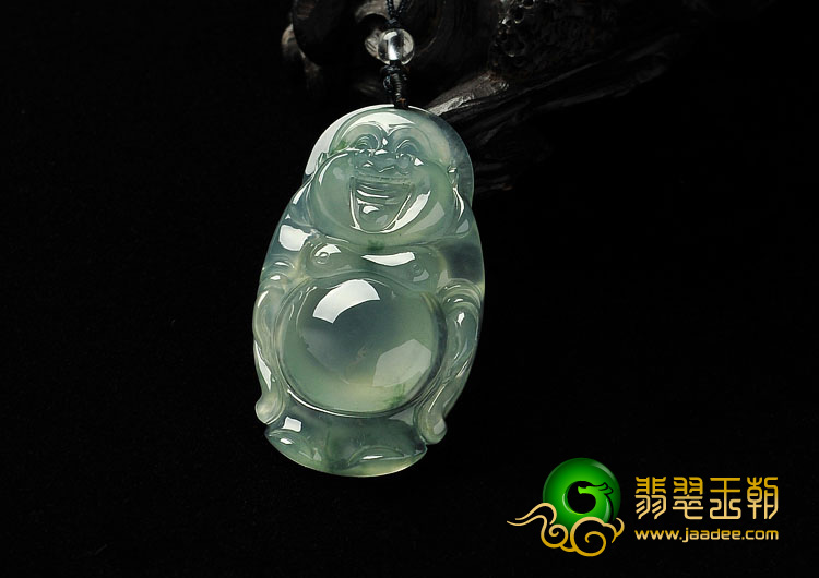 冰种晴水缅甸翡翠A货站佛挂件