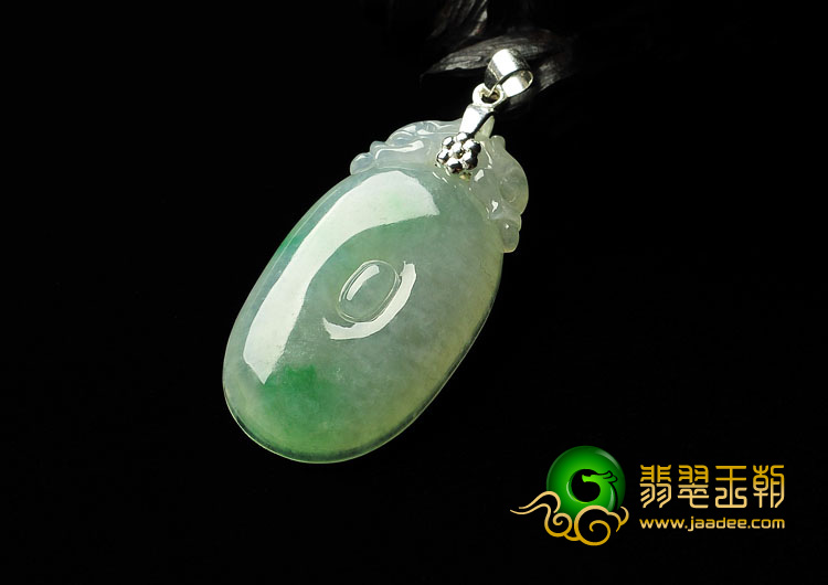 糯冰种飘翠缅甸翡翠A货福在眼前挂件