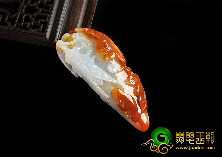 糯冰种红黄翡缅甸翡翠A货福瓜挂件