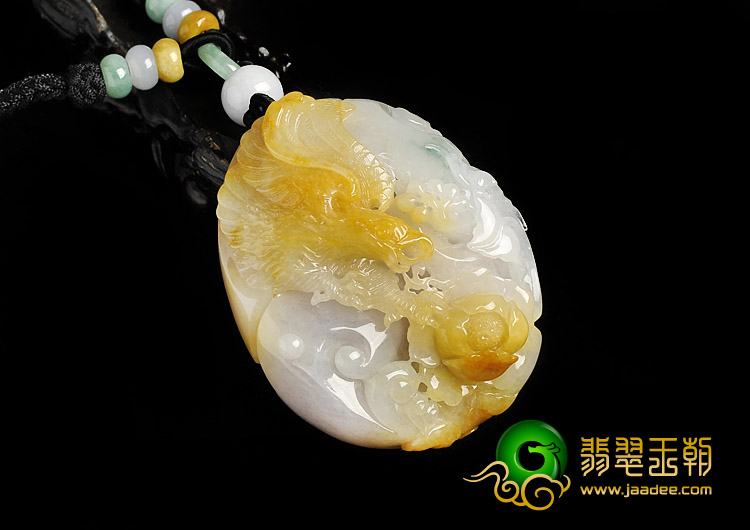 糯冰种三彩缅甸翡翠A货大展宏图手玩件