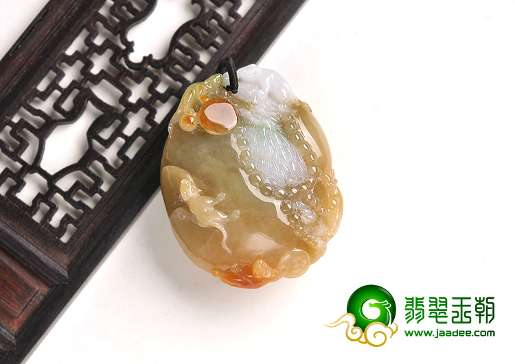 糯冰种三彩缅甸翡翠A货五鼠运财挂件