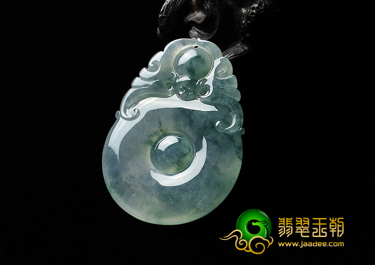 冰种飘花缅甸翡翠A货福在眼前挂件