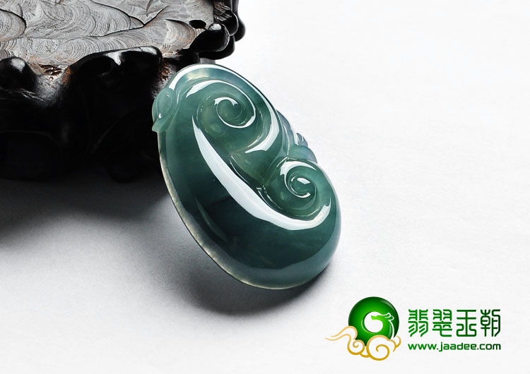 糯冰种晴水飘花缅甸翡翠A货如意挂件