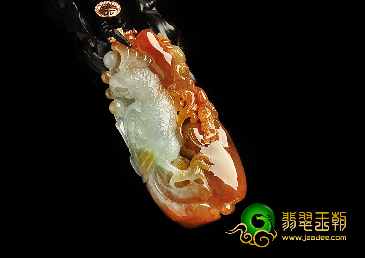 糯冰种褐红翡缅甸翡翠A货英明神武挂件