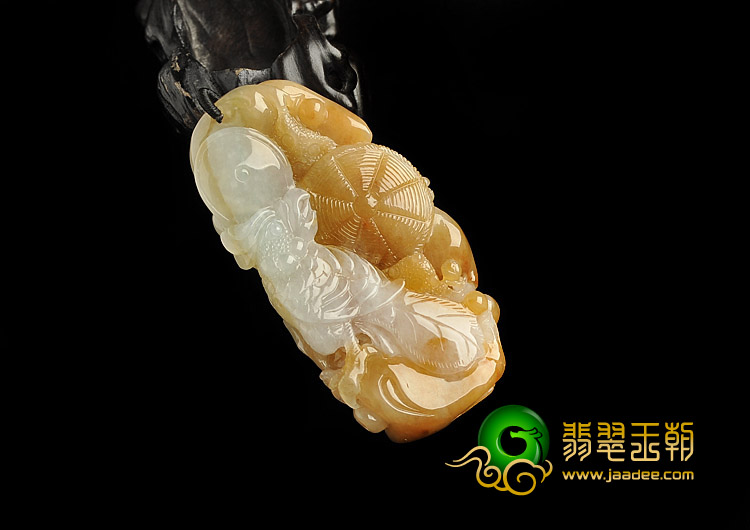 糯冰种褐黄翡缅甸翡翠A货英明神武挂件