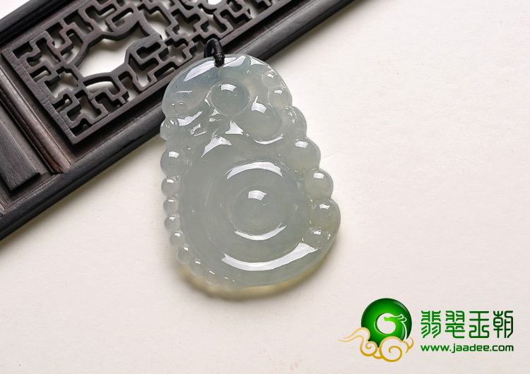 糯冰种晴水缅甸翡翠A货福在眼前挂件