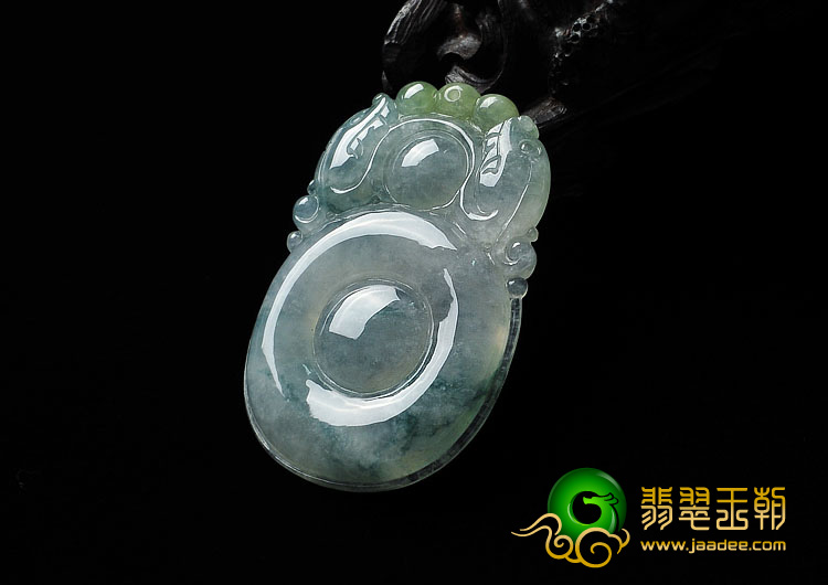 糯冰种飘花缅甸翡翠A货福在眼前挂件