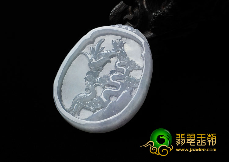 糯冰种淡春缅甸翡翠A货喜上眉梢挂件