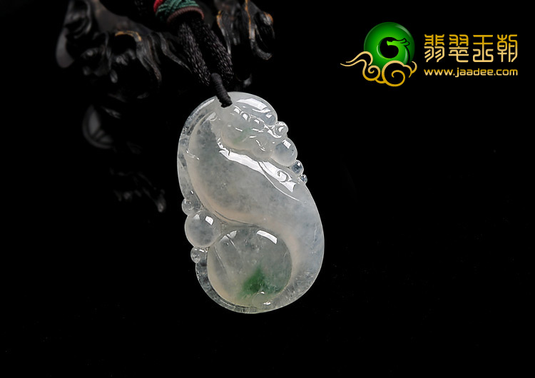 冰种飘花缅甸翡翠A货丹凤朝阳挂件
