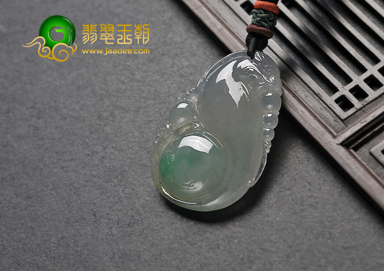 糯冰种飘翠缅甸翡翠A货丹凤朝阳挂件
