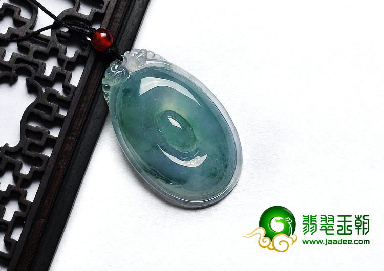 糯冰种飘花缅甸翡翠A货福在眼前挂件