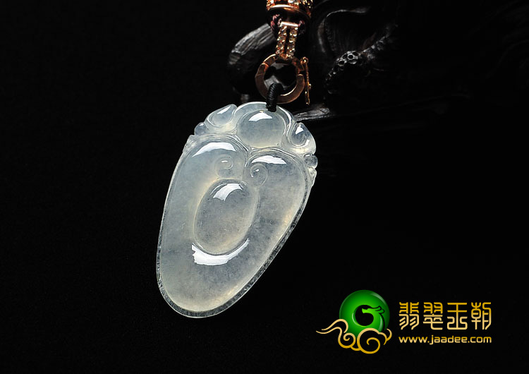 冰种晴水缅甸翡翠A货福在眼前挂件