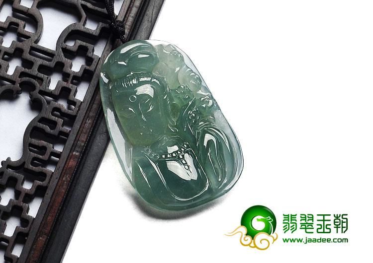 冰种晴水缅甸翡翠A货观音挂件