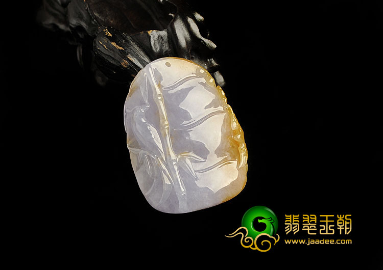 糯冰种紫罗兰黄翡缅甸翡翠A货节节高升挂件
