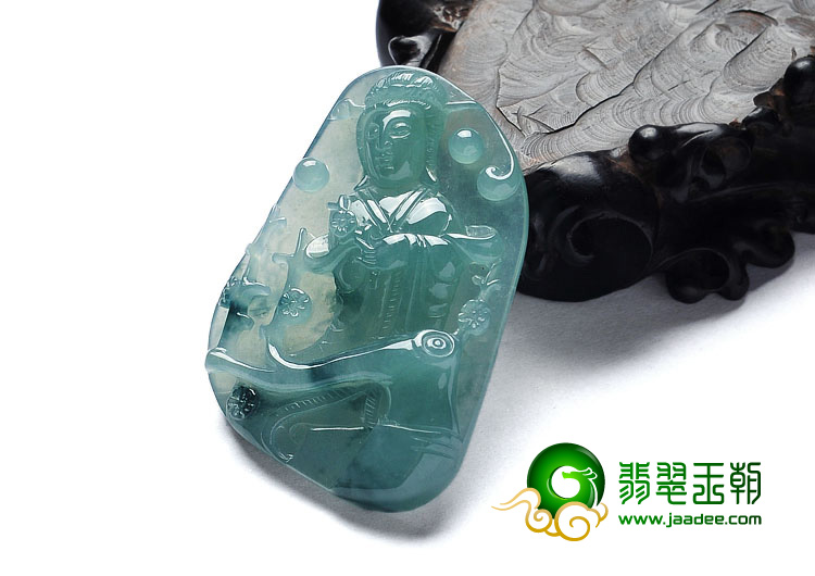 冰种晴水缅甸翡翠A货踏雪寻梅挂件