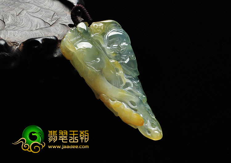 糯冰种黄翡缅甸翡翠A货长生不老挂件