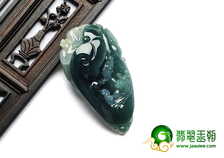 糯冰种油青缅甸翡翠A货人生如意挂件
