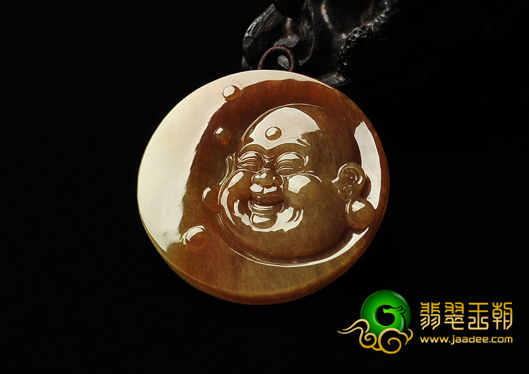 糯冰种褐红翡缅甸翡翠A货佛头挂件