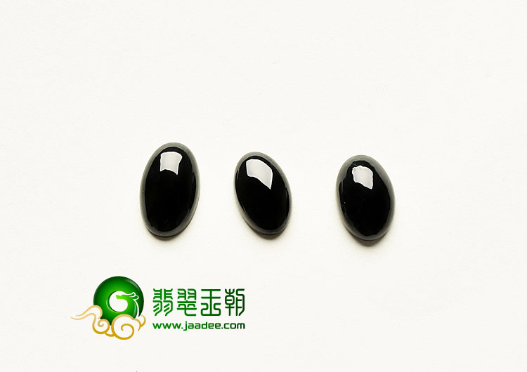 冰种墨翠缅甸翡翠A货戒面（单价）