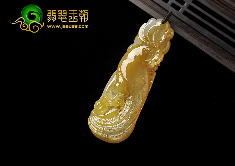 (超值推荐)糯冰种黄翡缅甸翡翠A货英明神武挂件