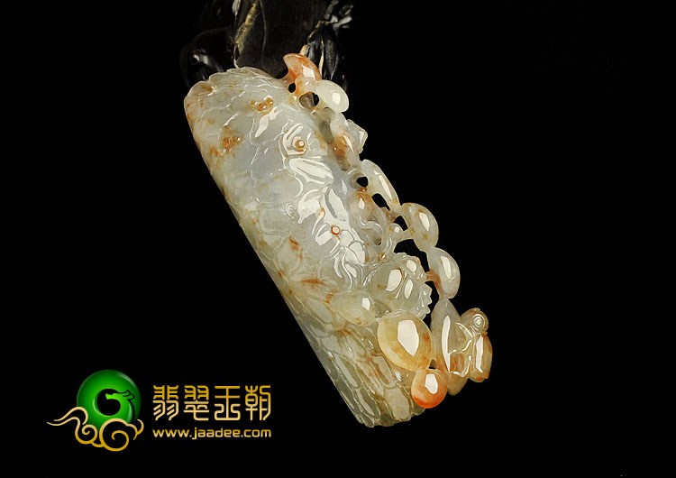 冰种褐红翡缅甸翡翠A货枯木逢春挂件