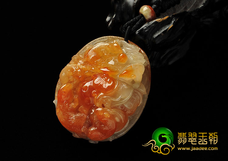 糯冰种红黄翡缅甸翡翠A货玉鼠运财挂件